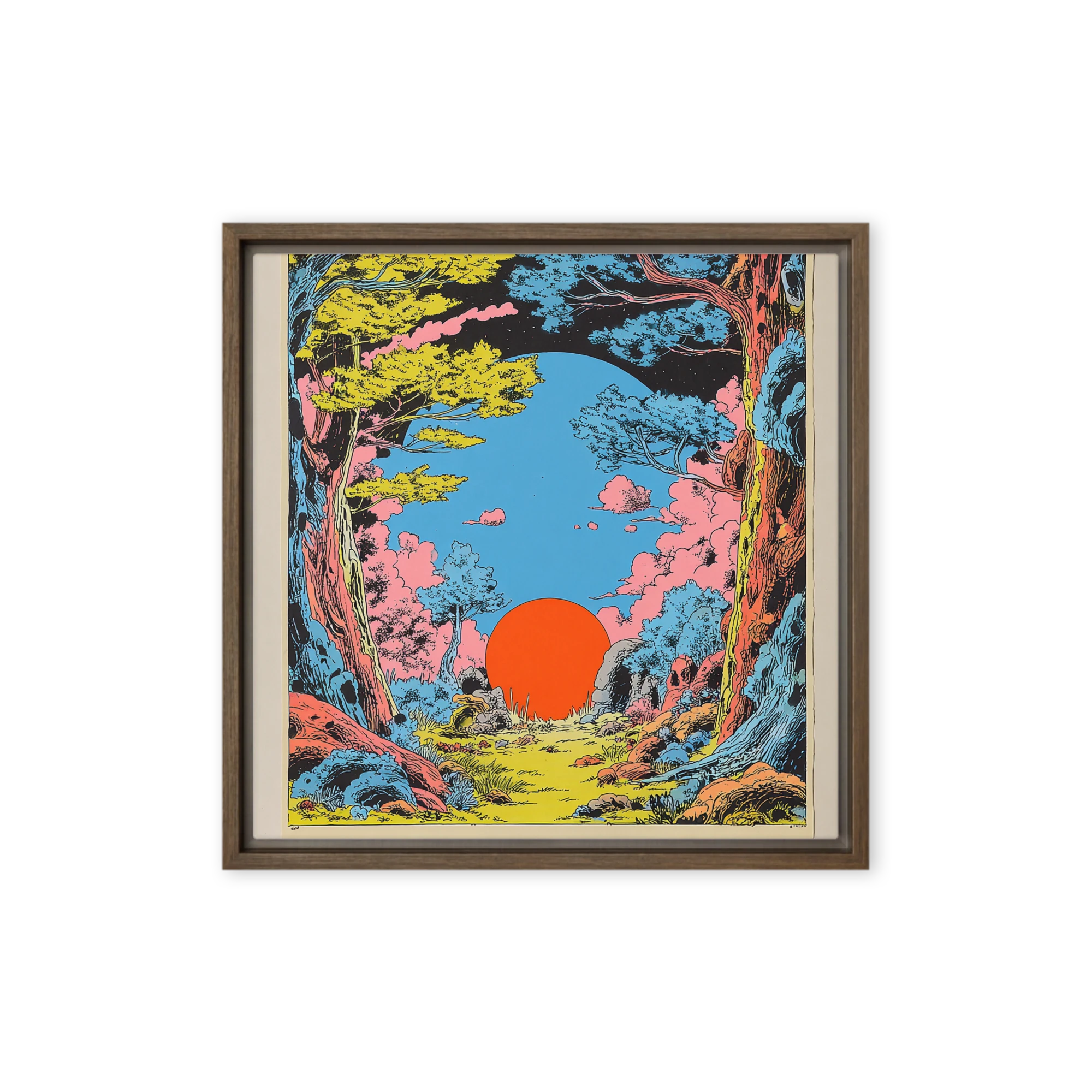 Psychedelic Forest Sunset