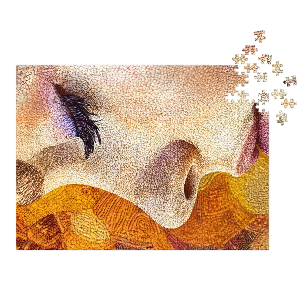 Pointillist Woman's Profile Portrait