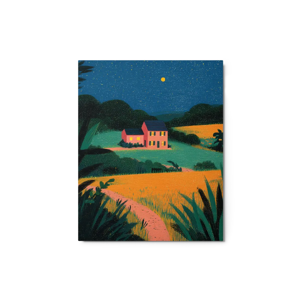 Moonlit Countryside Home | Art Print