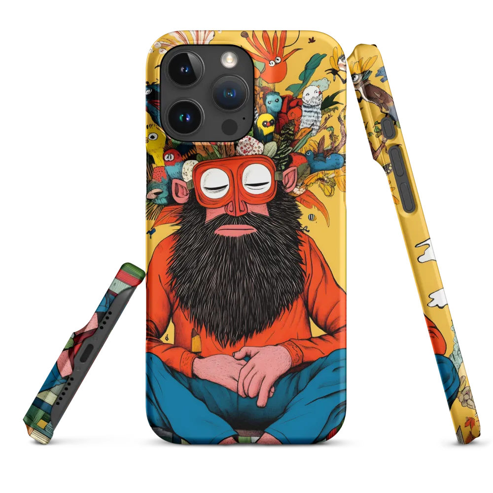 Man with Colorful Beard and Birds | Phone Case