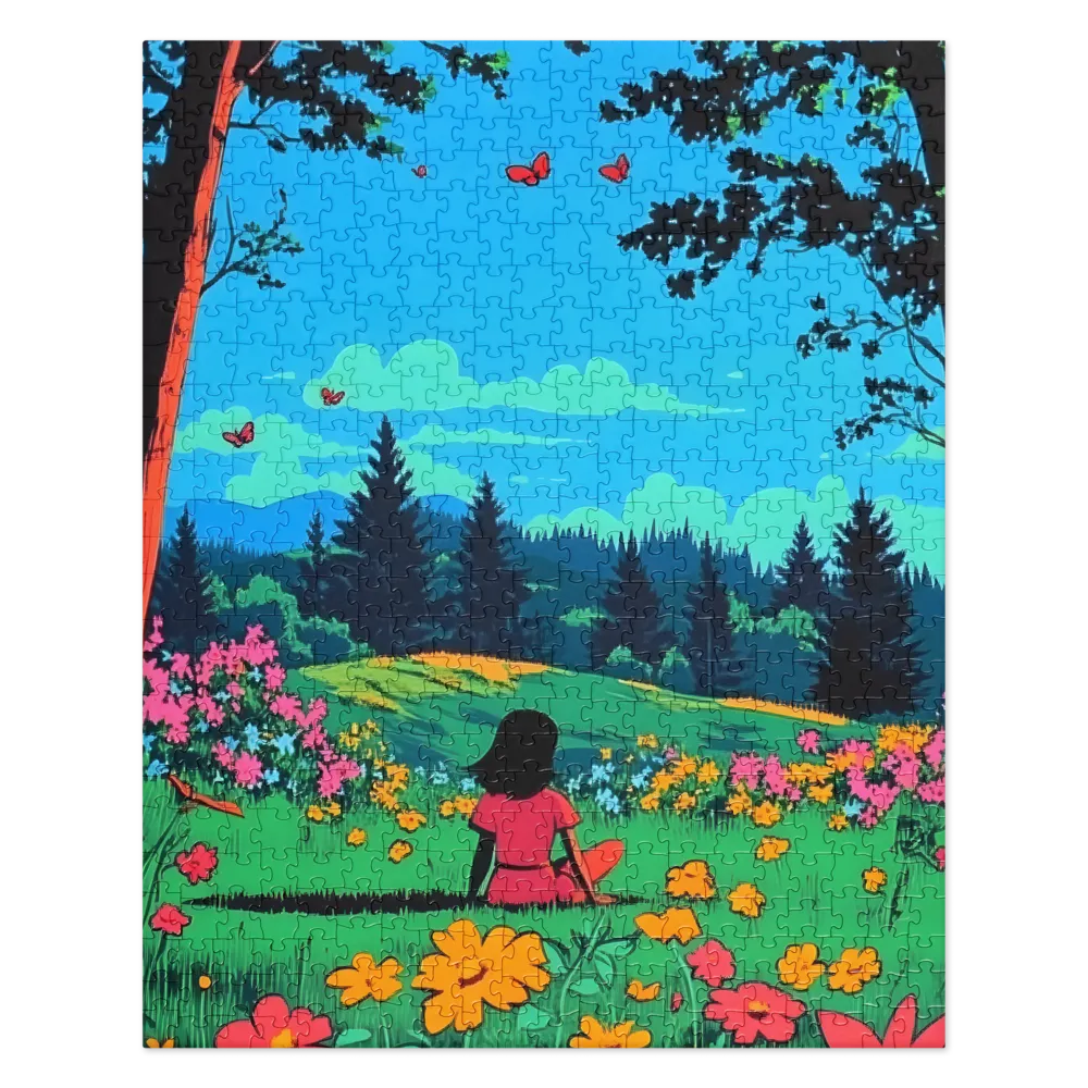 Vibrant Meadow Solitude 
 Jigsaw Puzzle
