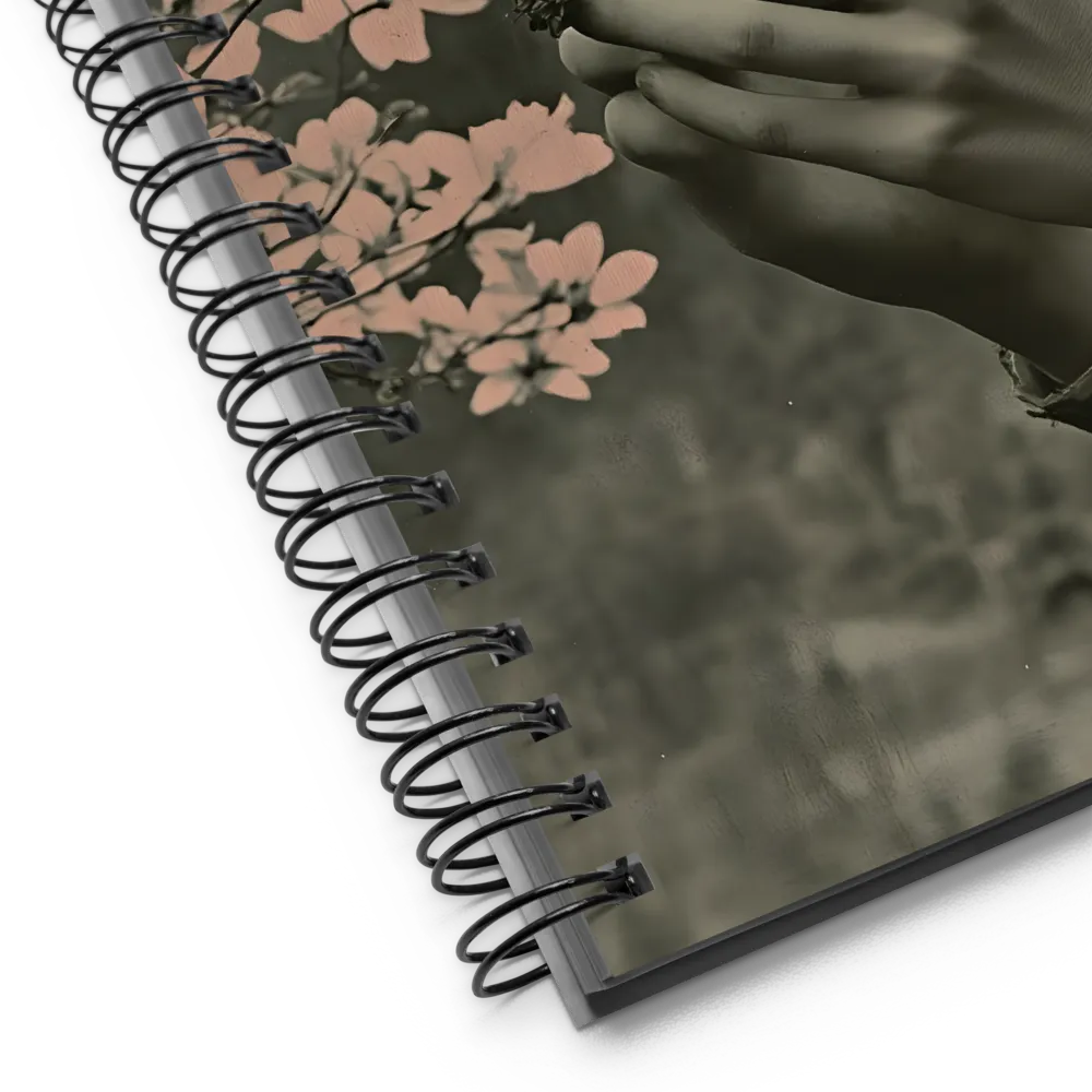 Delicate Embrace: Sepia Blooms 
 Spiral Notebook | 140 pages