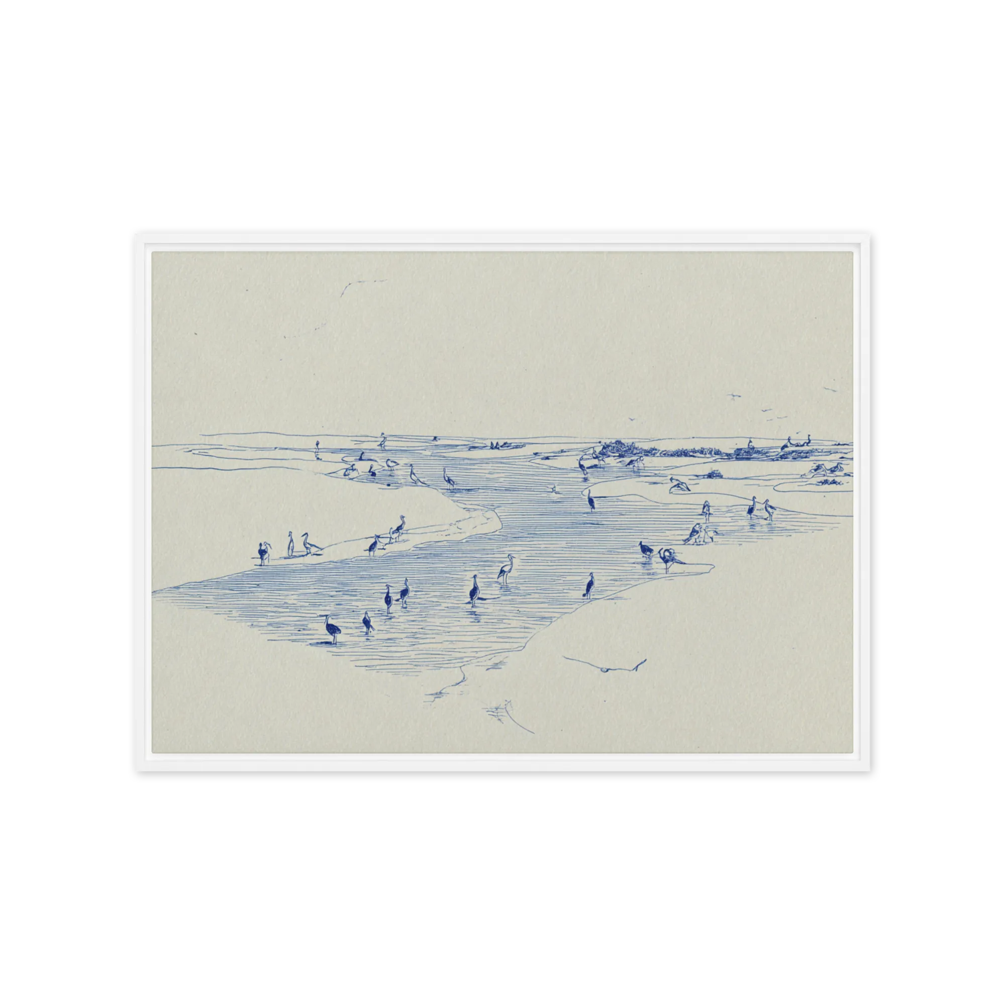 Estuary Waders 
 Canvas with Brown Frame