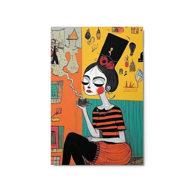 Woman with Coffee | Art Print