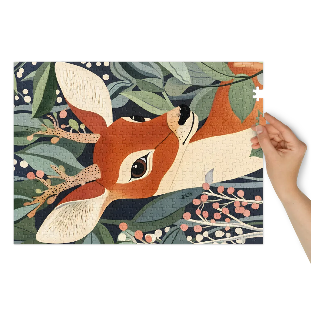 Forest Fawn Serenity 
 Jigsaw Puzzle in Tin Box