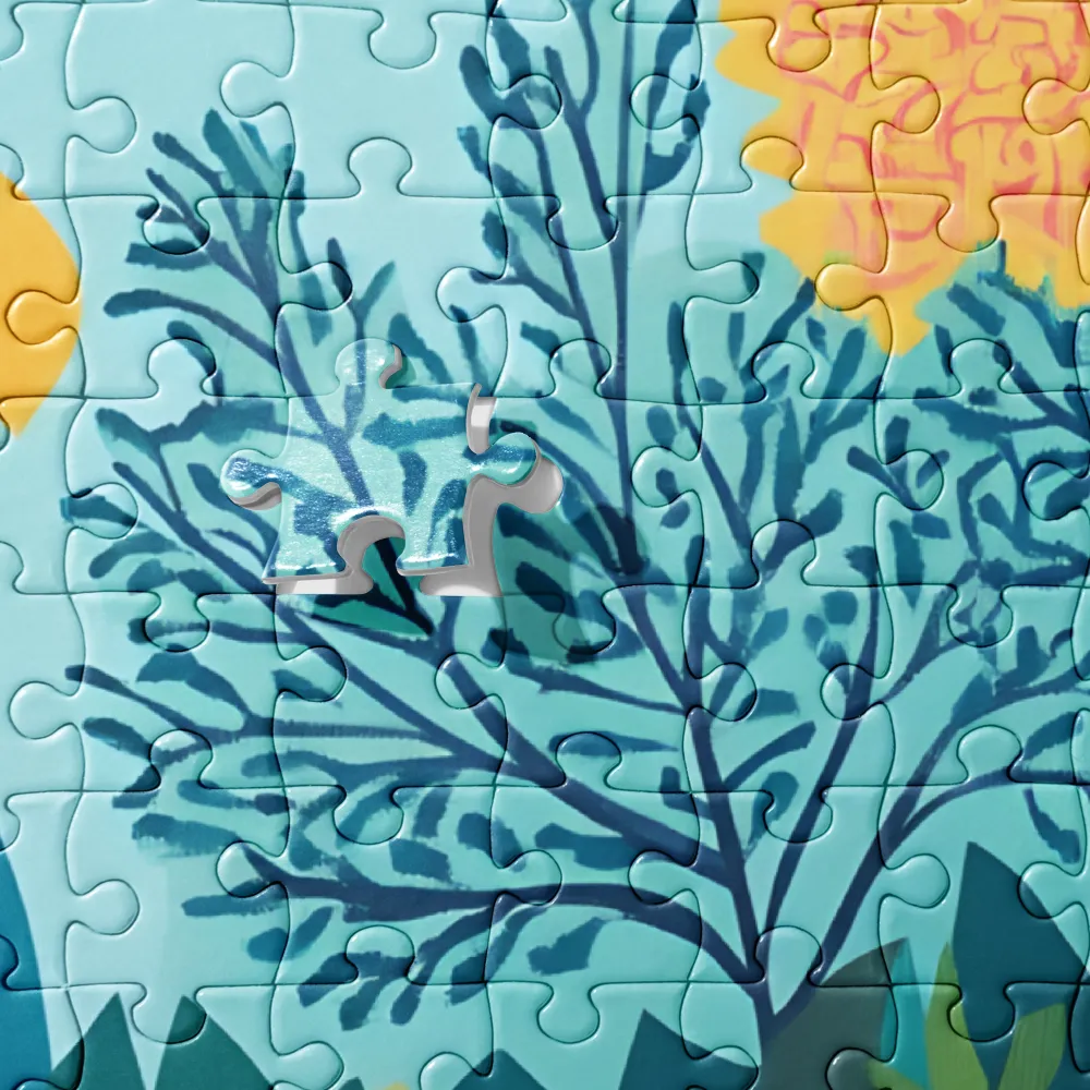 Serene Garden Cafe 
 Jigsaw Puzzle in Tin Box