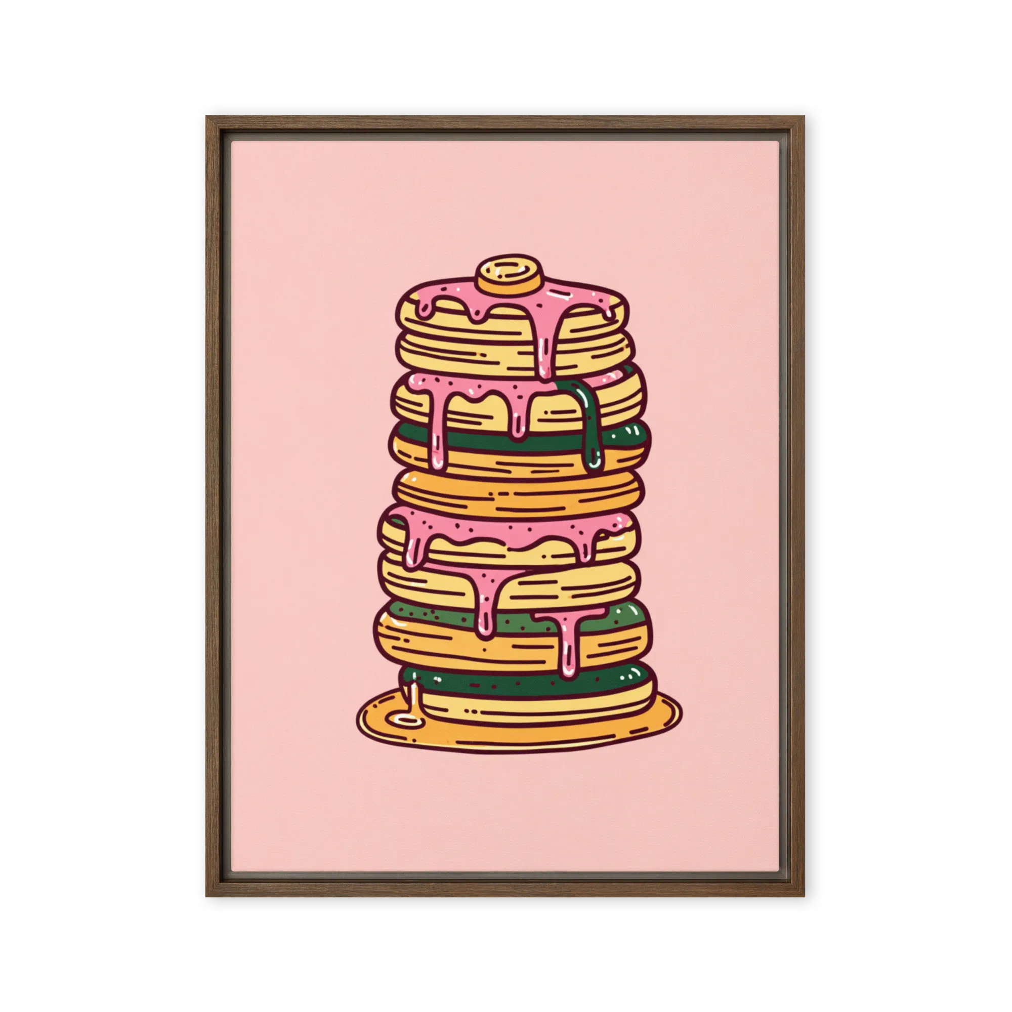 Sweet Pancake Stack 
 Canvas with Black Frame