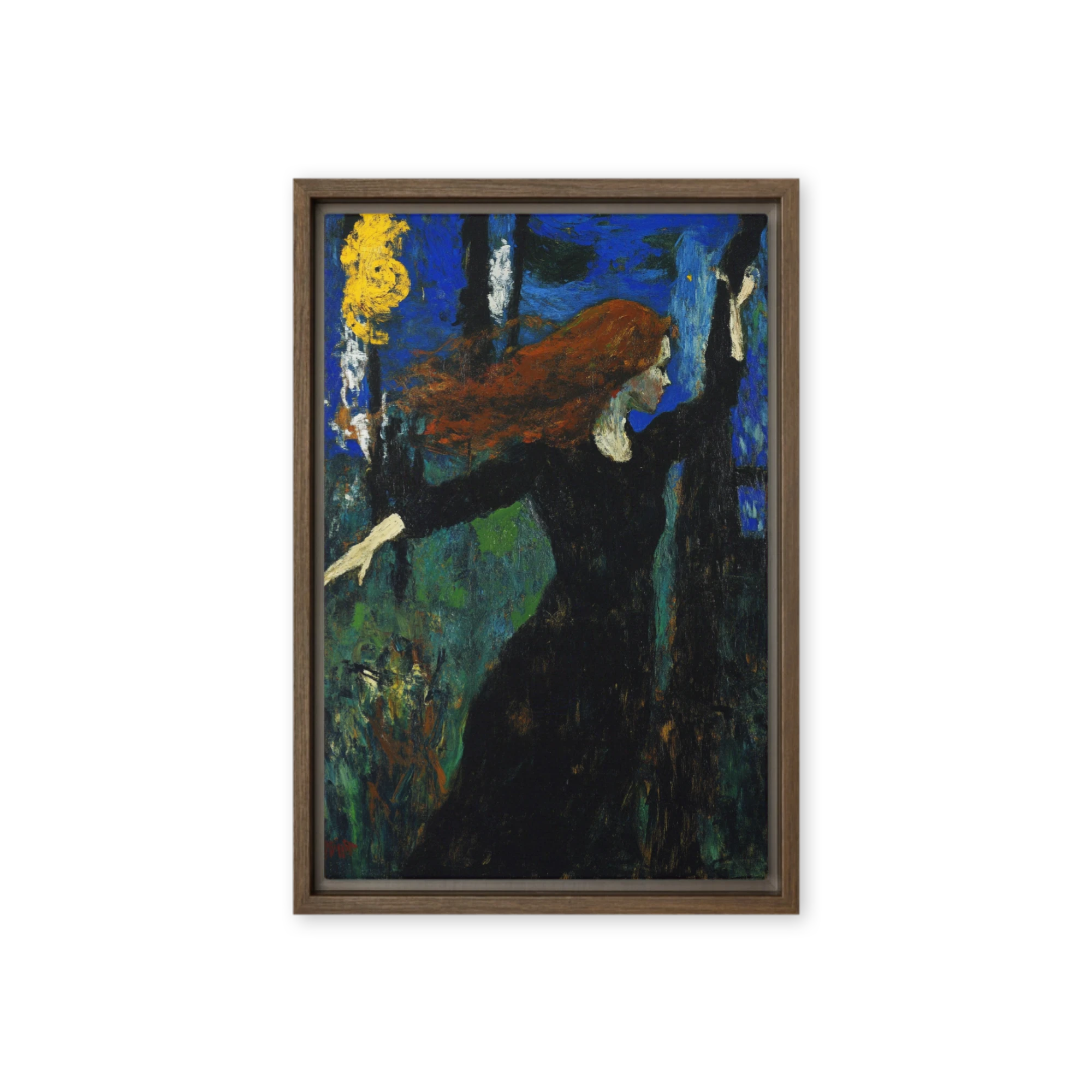 Woman with Red Hair and Torch | Art Print