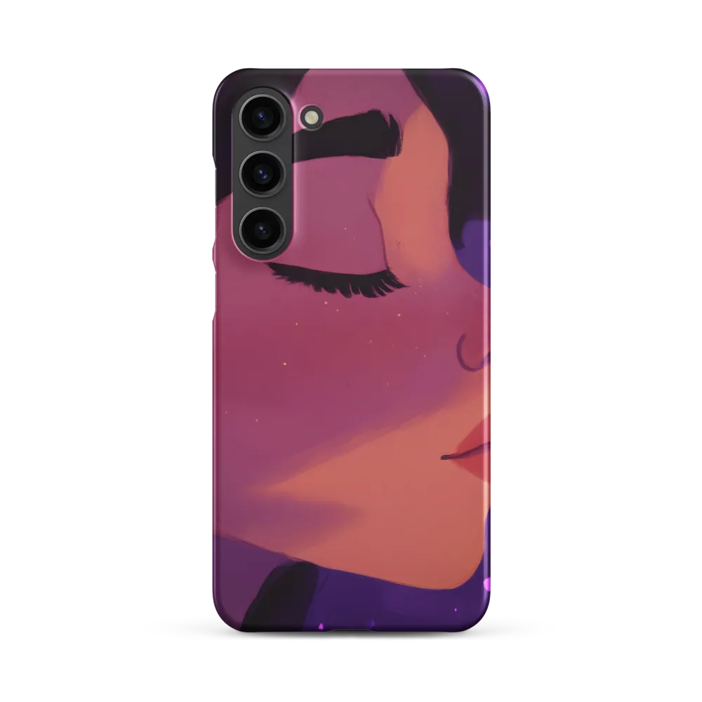 Serene Female Portrait in Purple | Phone Case