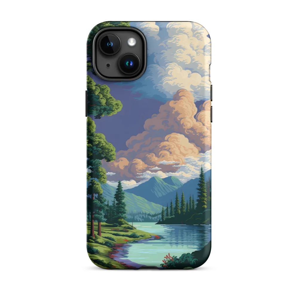 Serene Landscape with Lake and Mountains | Phone Case