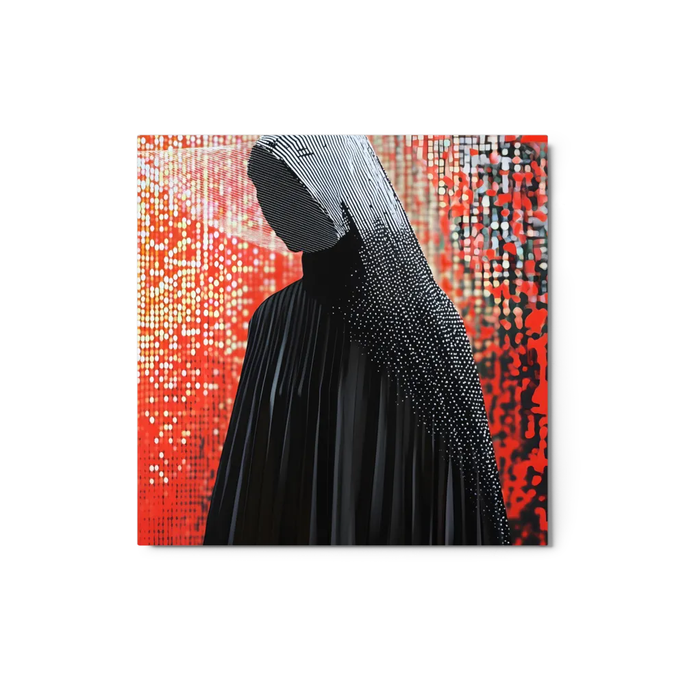 Moire Veil 
 Canvas with Brown Frame