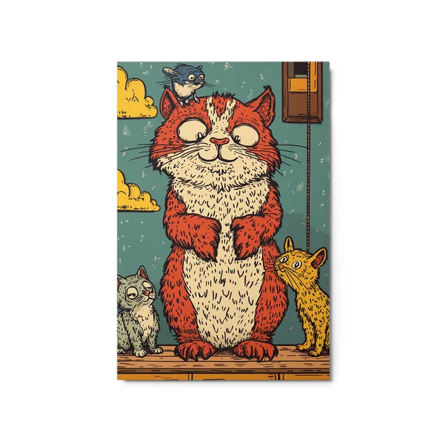 Playful Cat Family | Art Print