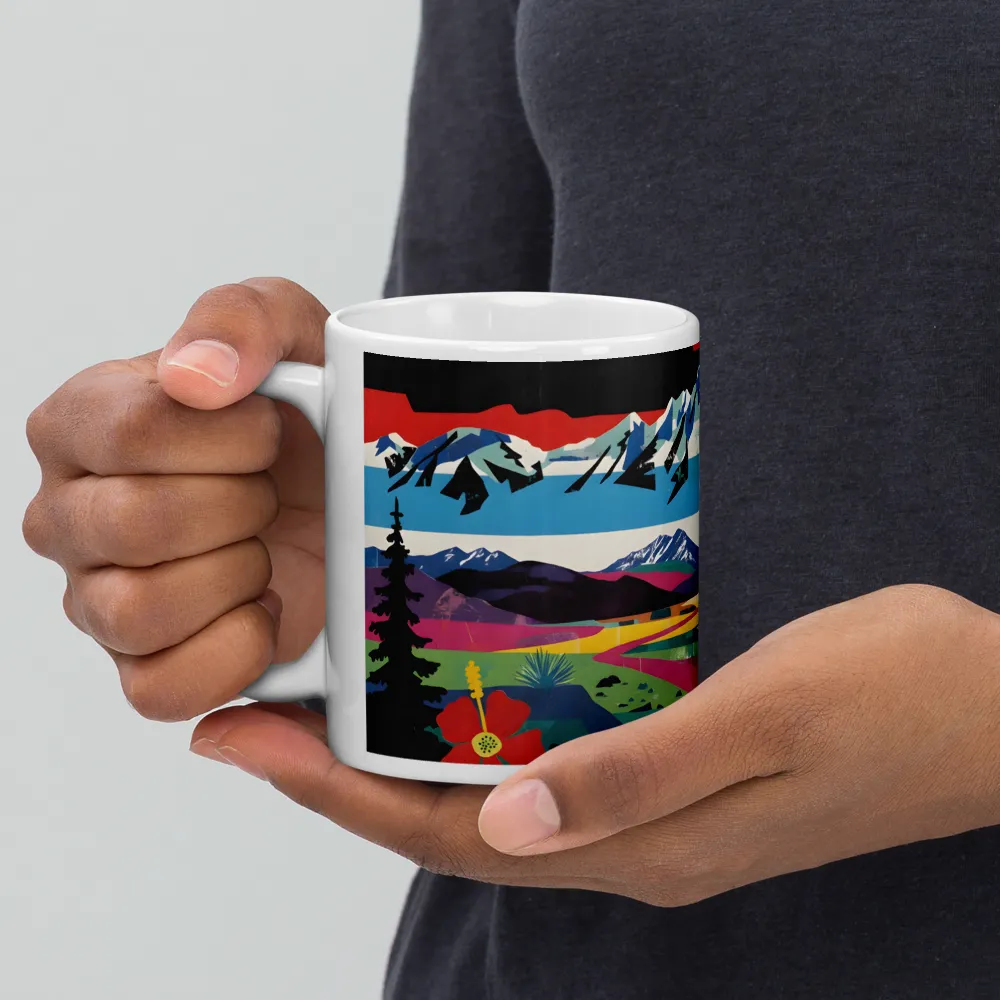 Prismatic Mountain Poster 
 Mug with Red inside | 15 oz