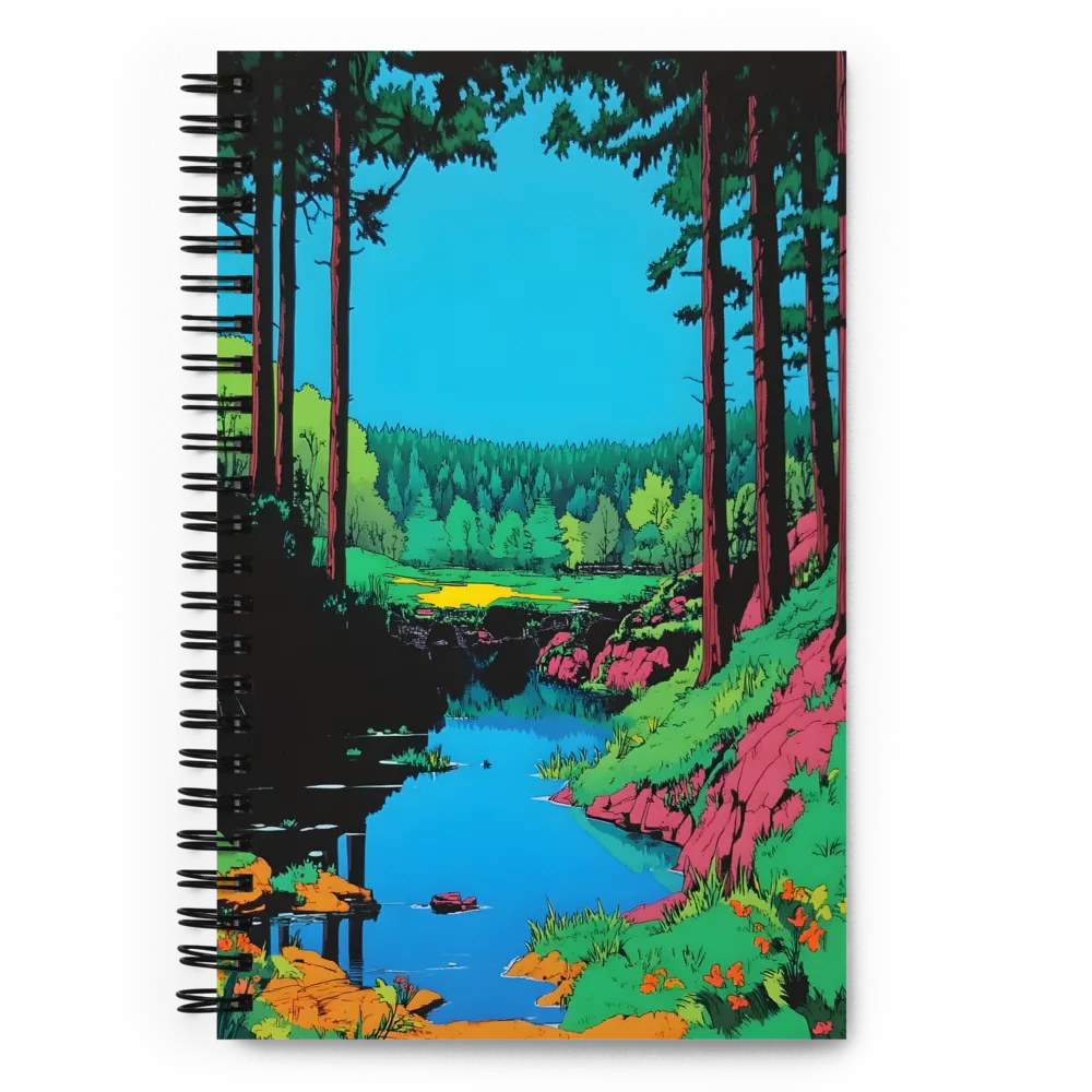 Vivid Forest River 
 Spiral Notebook | 140 pages