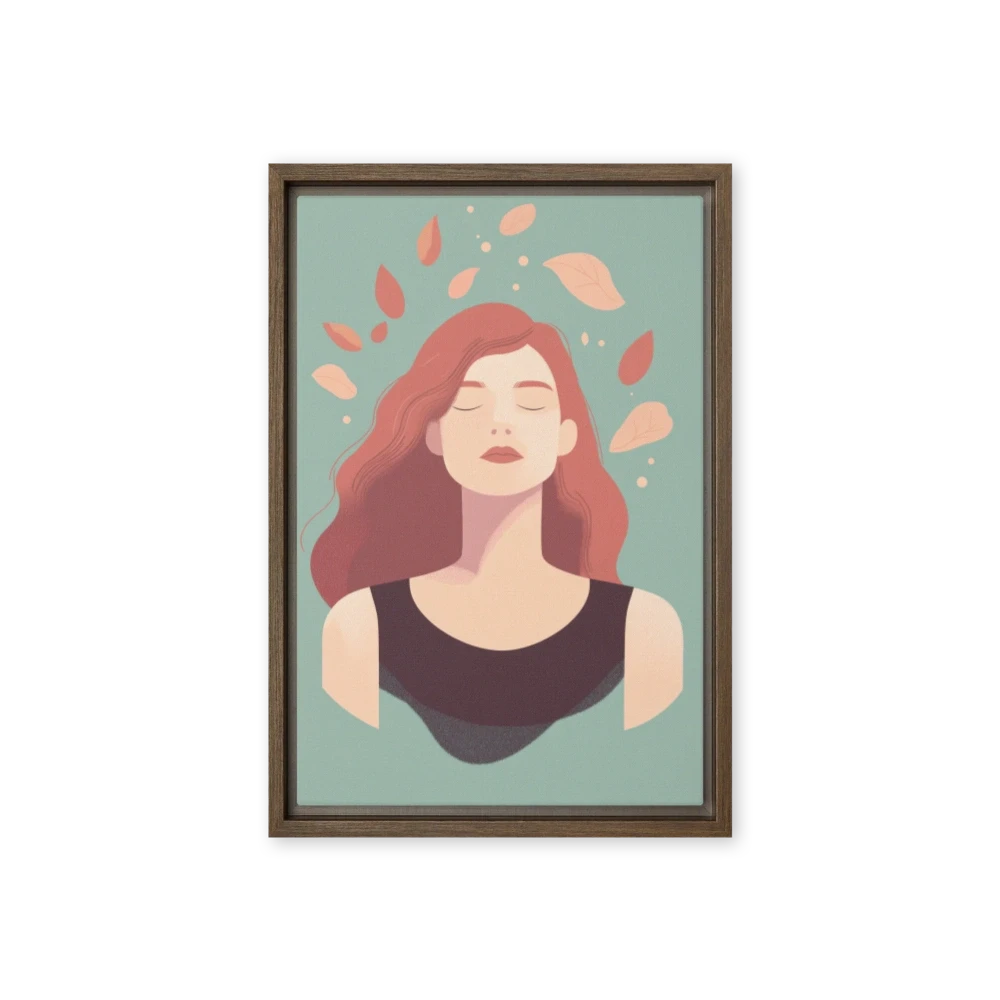Minimalist Woman with Leaves