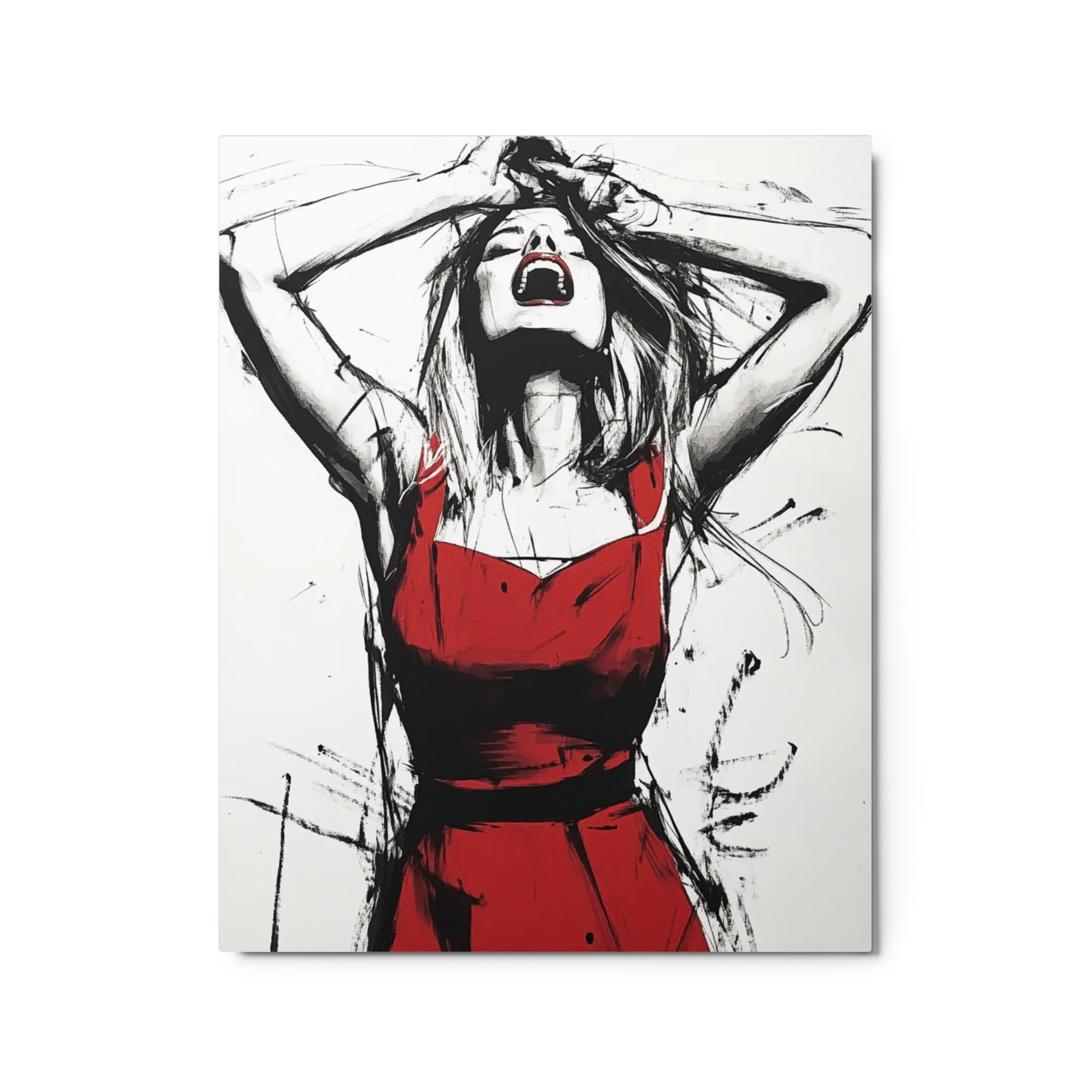 Expressive Scream in Red