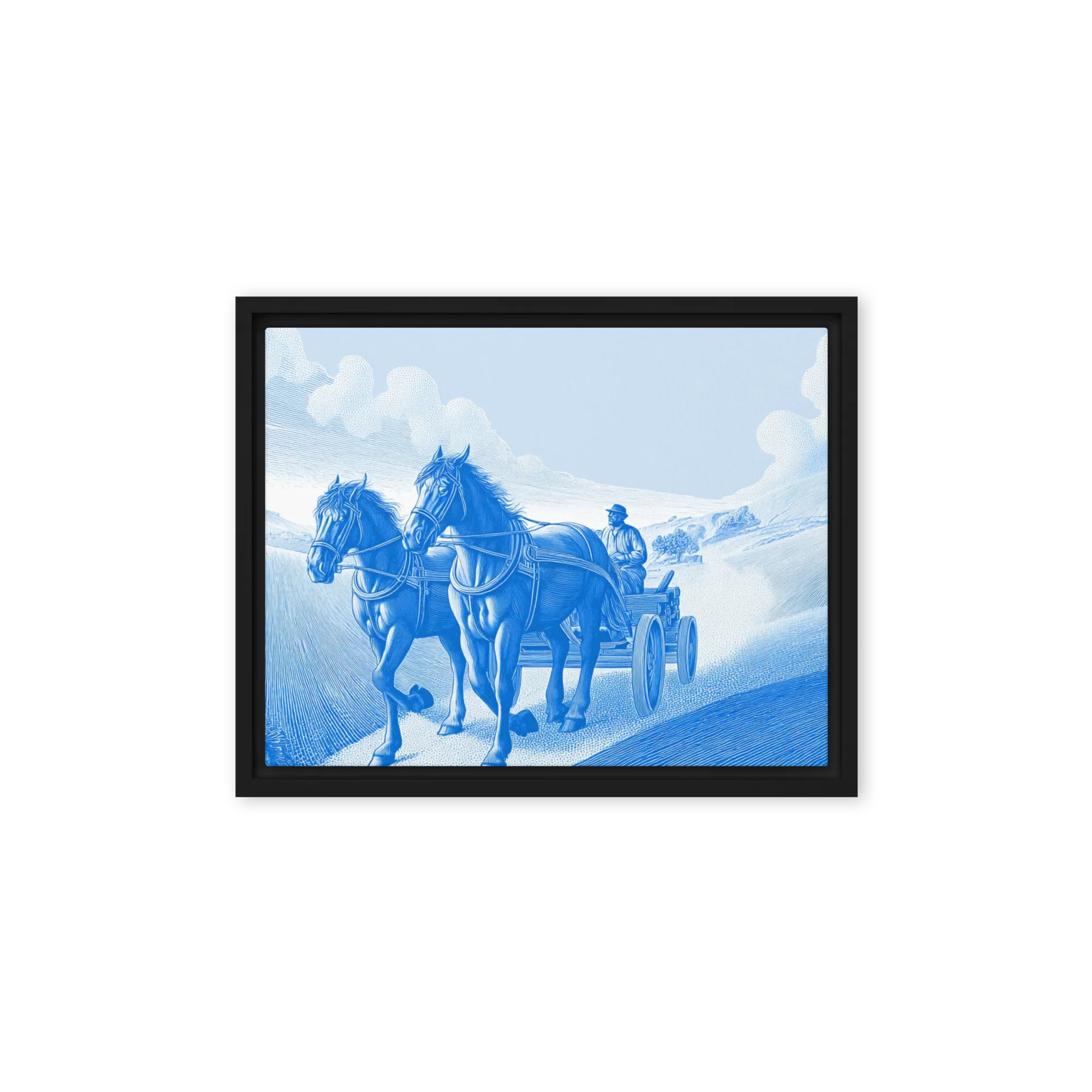 Blue Horizon Carriage 
 Metal Print | 16″x 20″