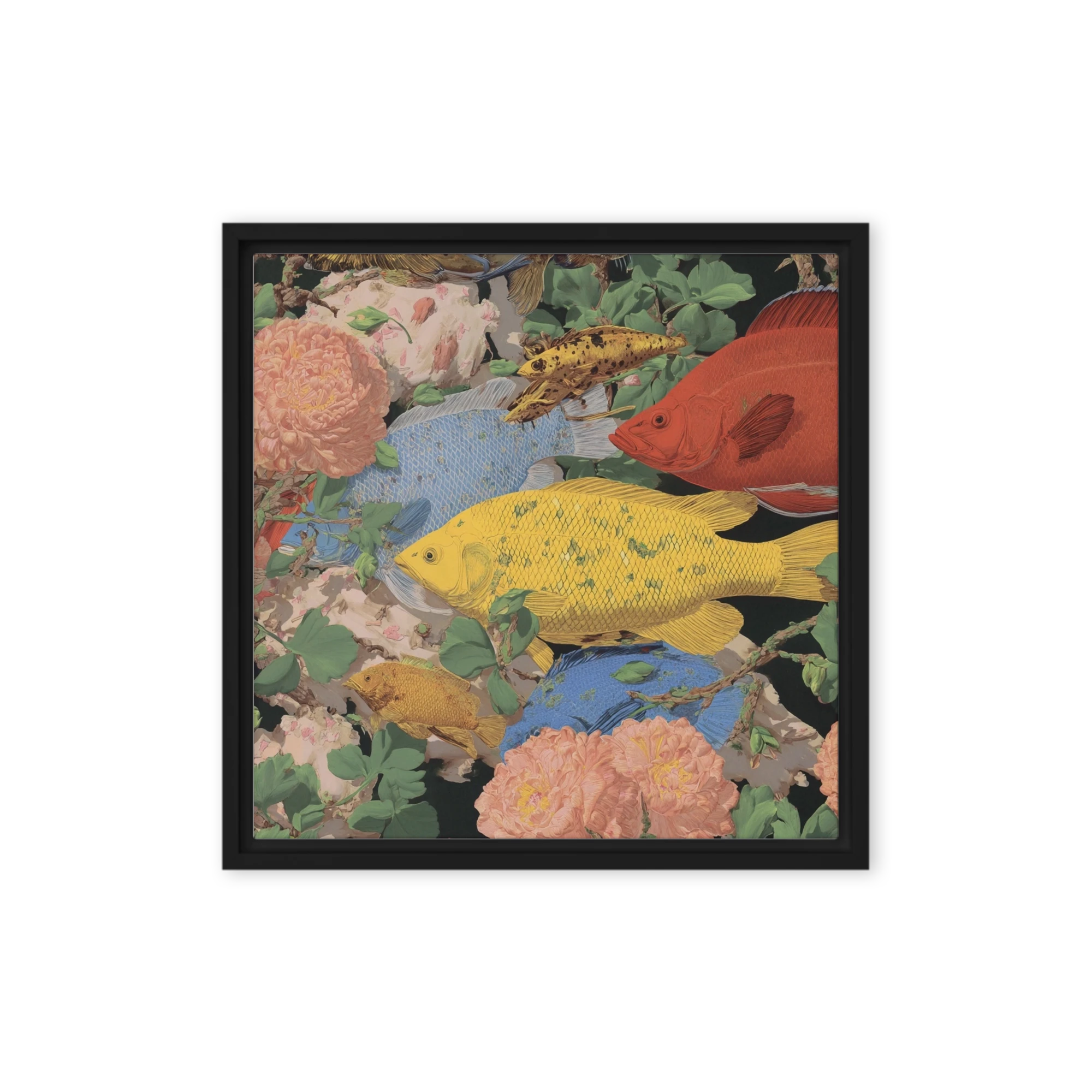 Exotic Fish and Peonies | Art Print