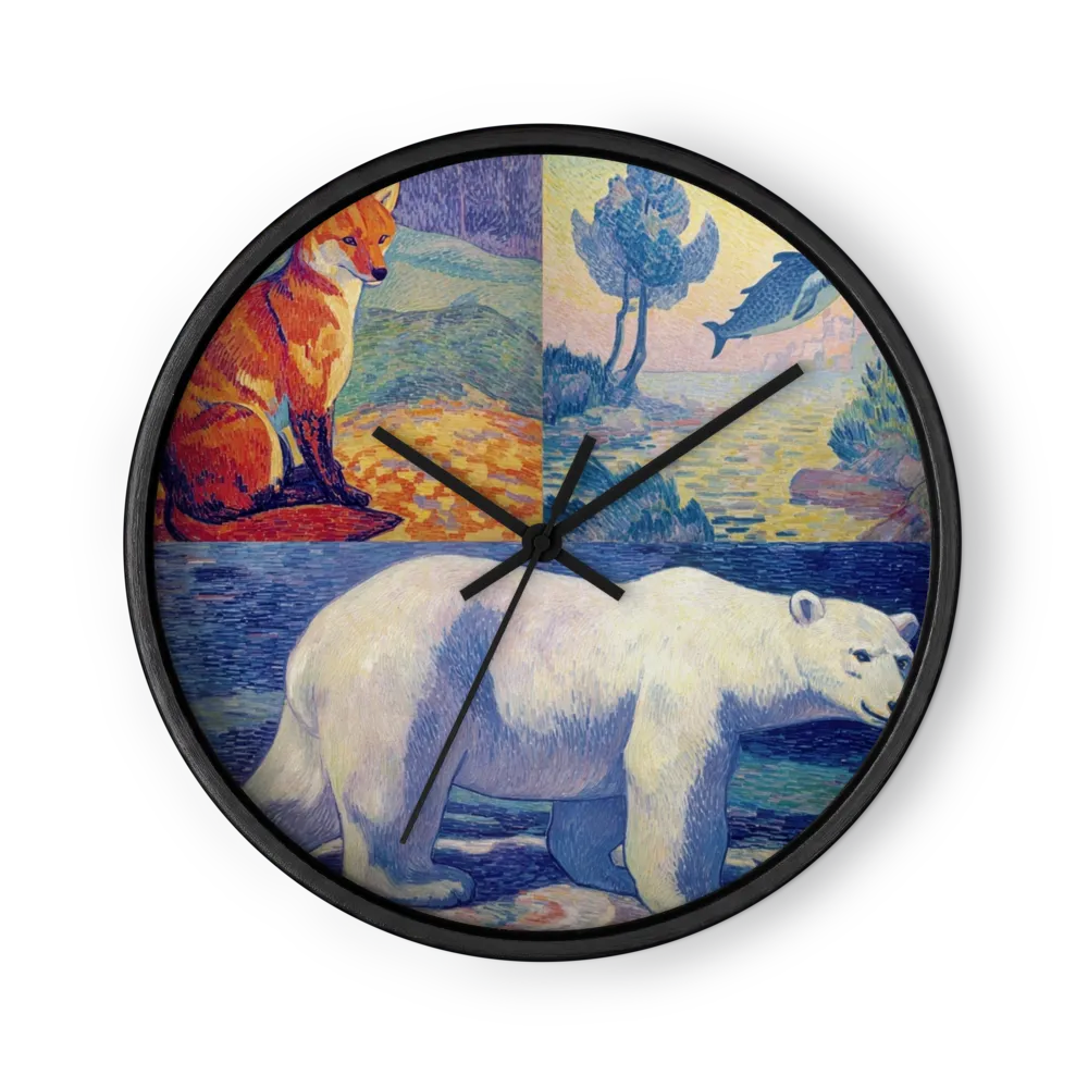 Wildlife Triptych in Motion | Wall Clock