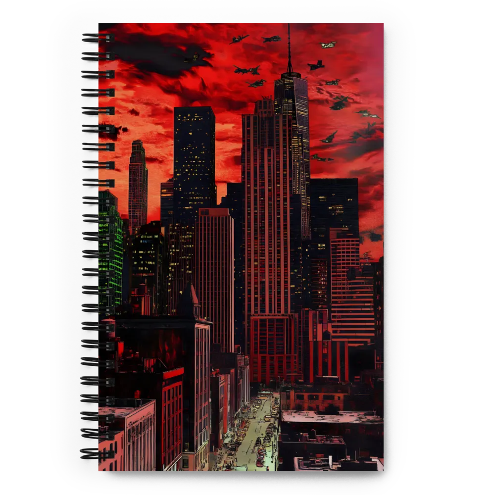 Crimson Skies Over Metropolis 
 Spiral Notebook | 140 pages