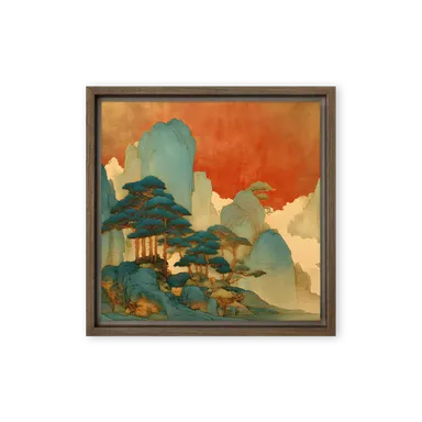 Gilded Dunhuang Shanshui — Mineral-pigment washes