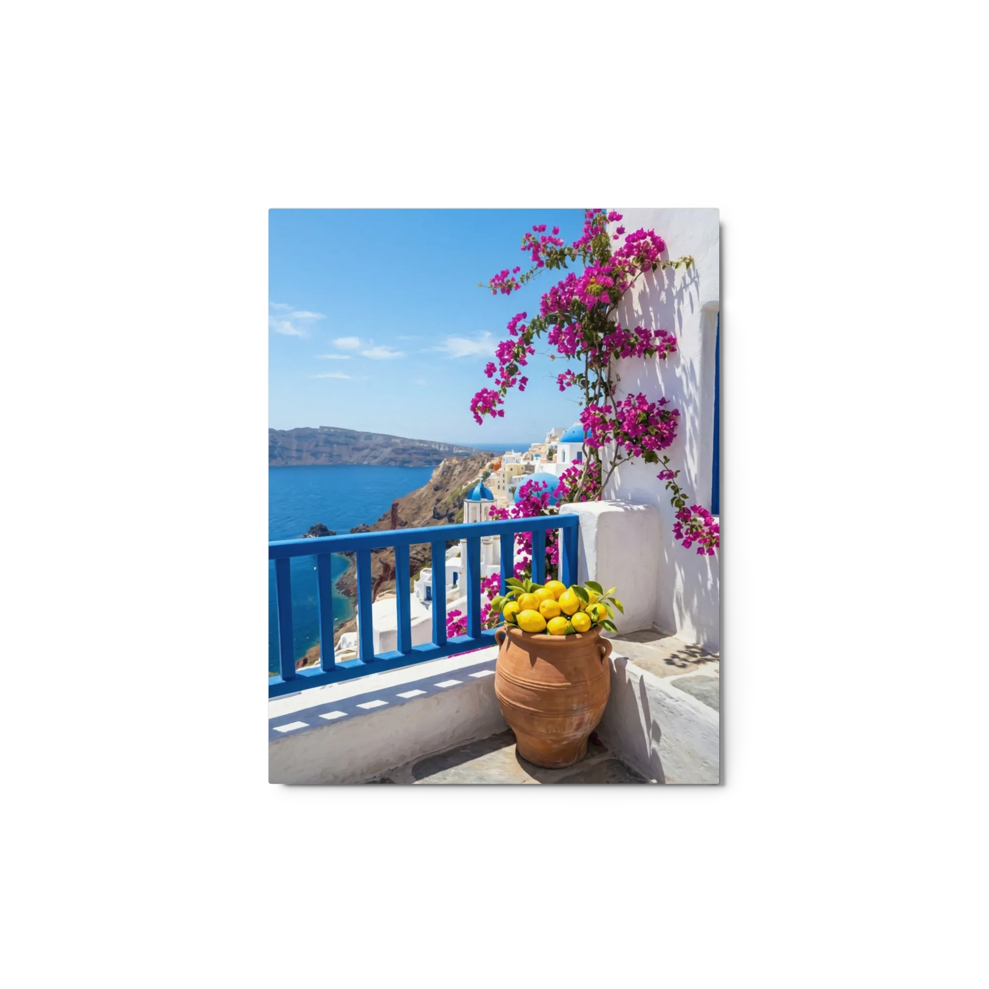 Mediterranean Bougainvillea Balcony 
 Canvas with White Frame