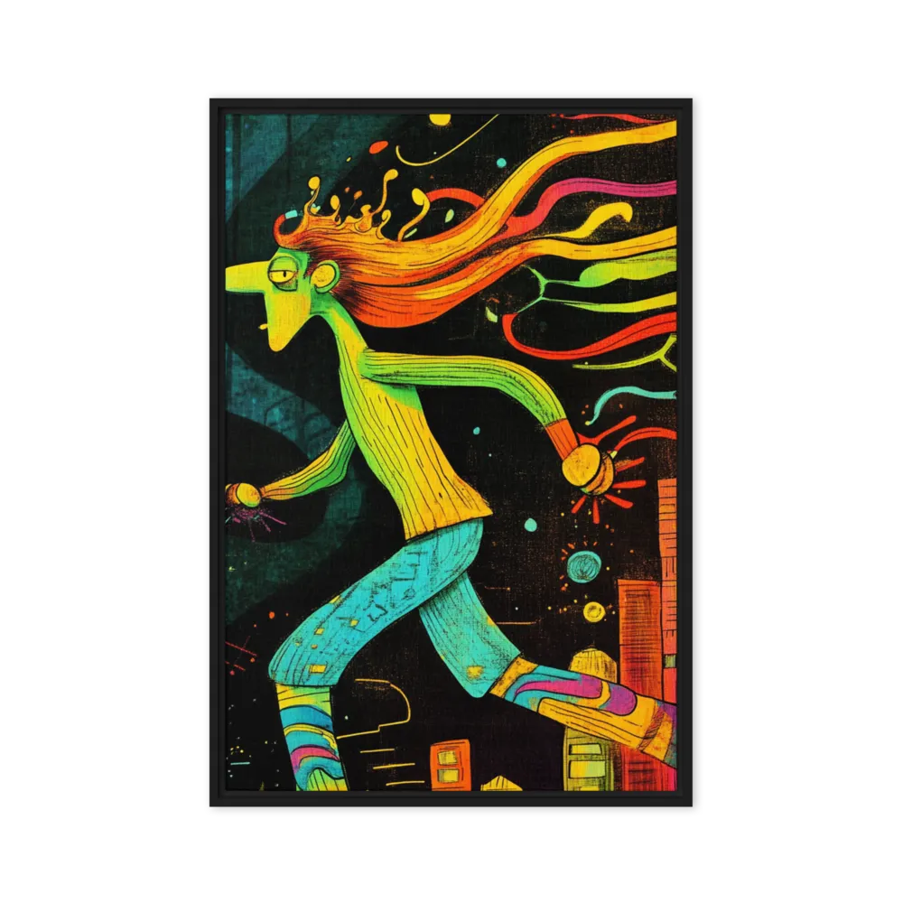 The Midnight Dash 
 Poster with White Frame | 12″x 16″