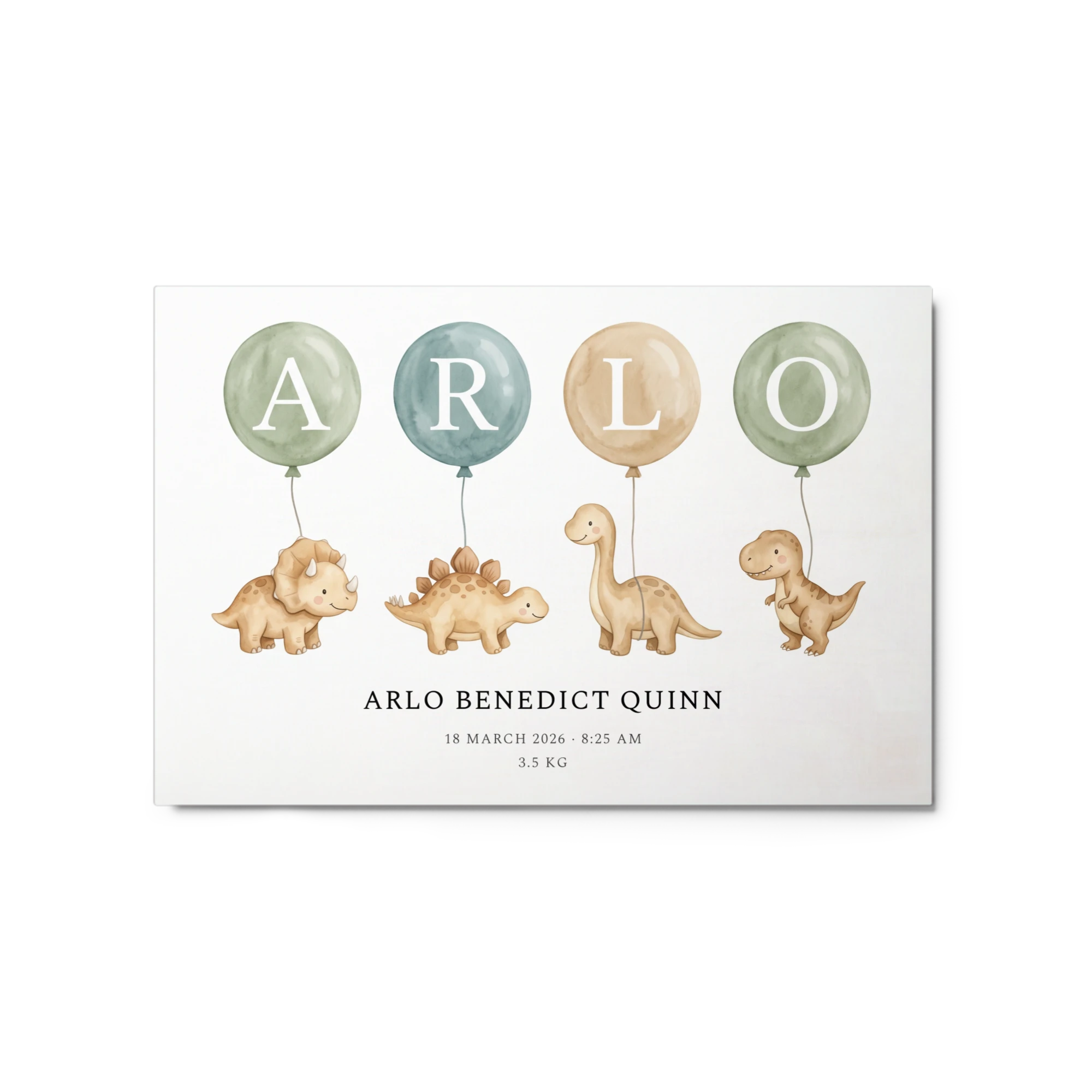 Nursery Name Art — Dino Balloons
