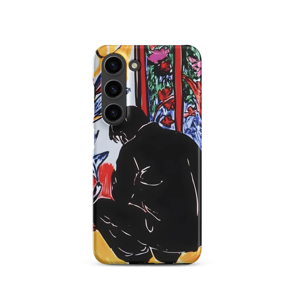 Silhouetted Figure in Floral Surroundings | Phone Case