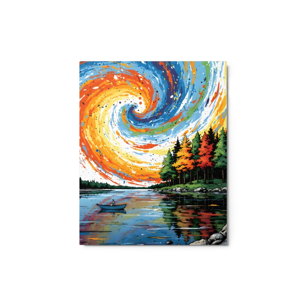 Lakeside Expressionism 
 Canvas with White Frame