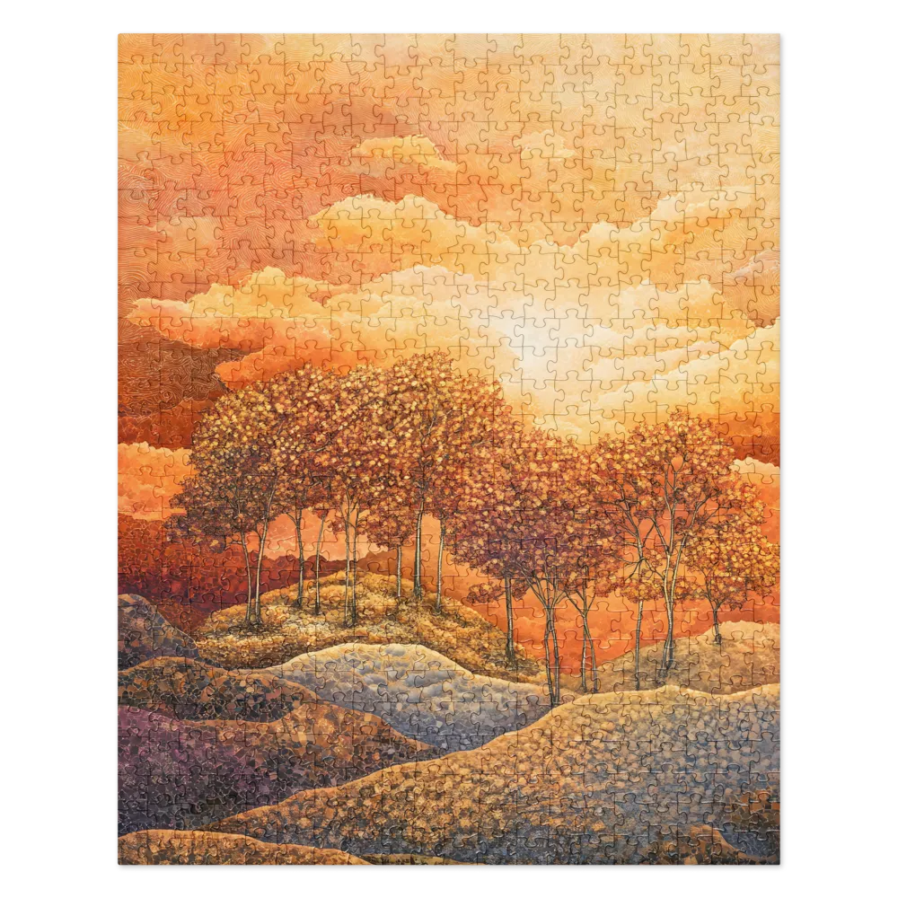 Golden Sunset Mosaic 
 Jigsaw Puzzle