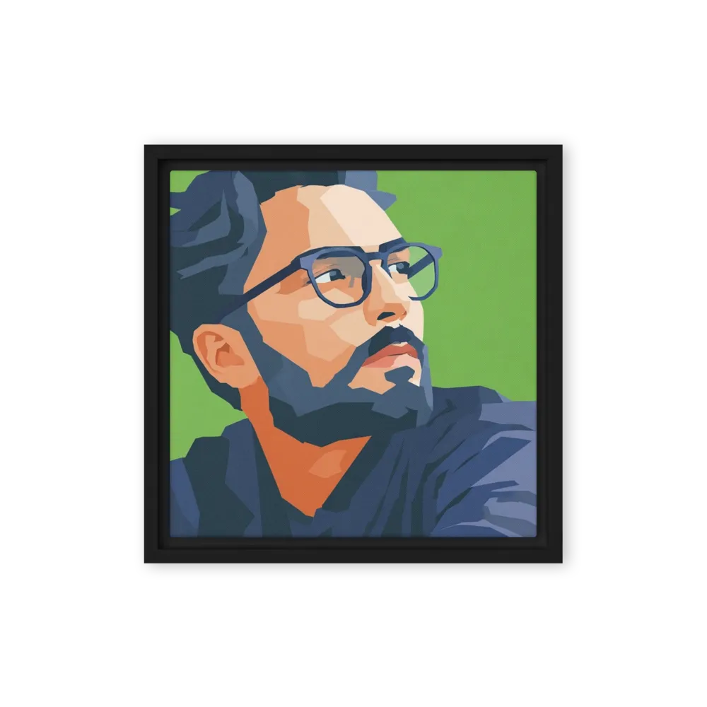 Thoughtful Gaze 
 Poster with Red oak Frame | 18″x 18″