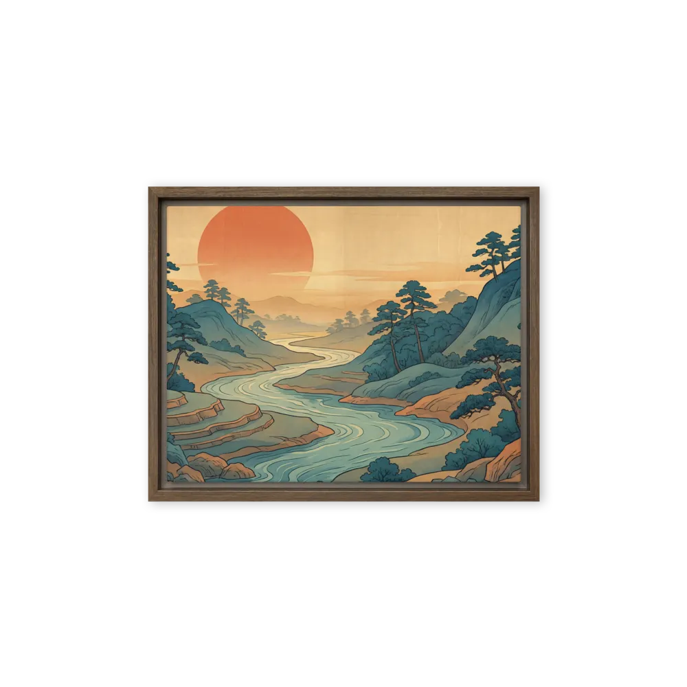 Tranquil Japanese Landscape 
 Canvas with White Frame