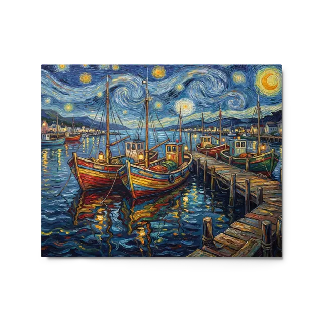 Starry Harbor Night | Art Print