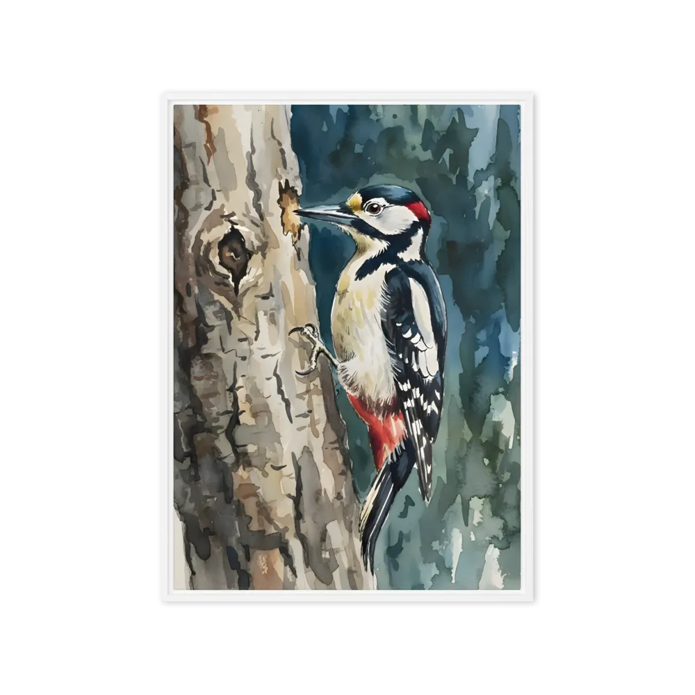 Woodpecker Study 
 Canvas with Brown Frame