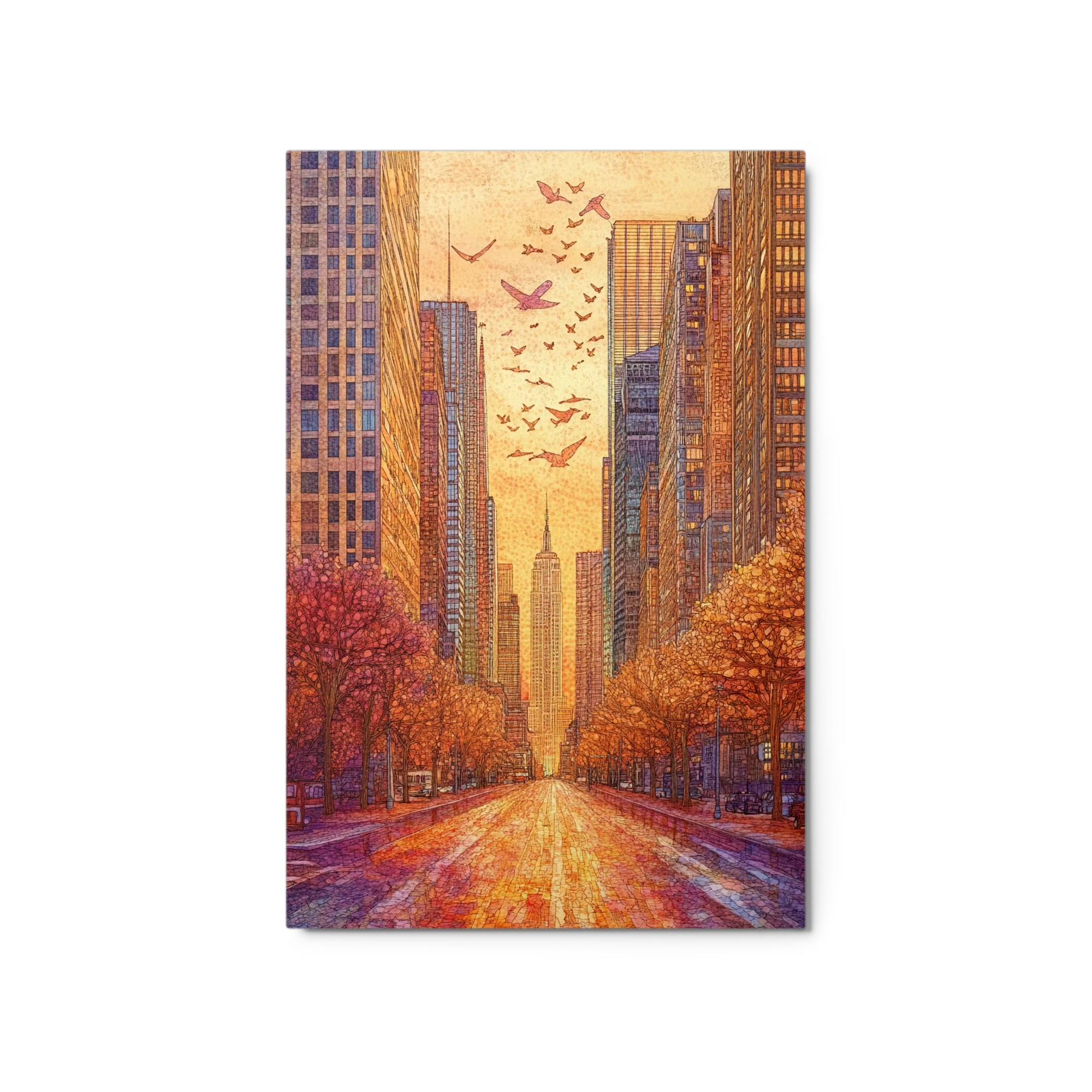 Cityscape Illustration with Empire State Building