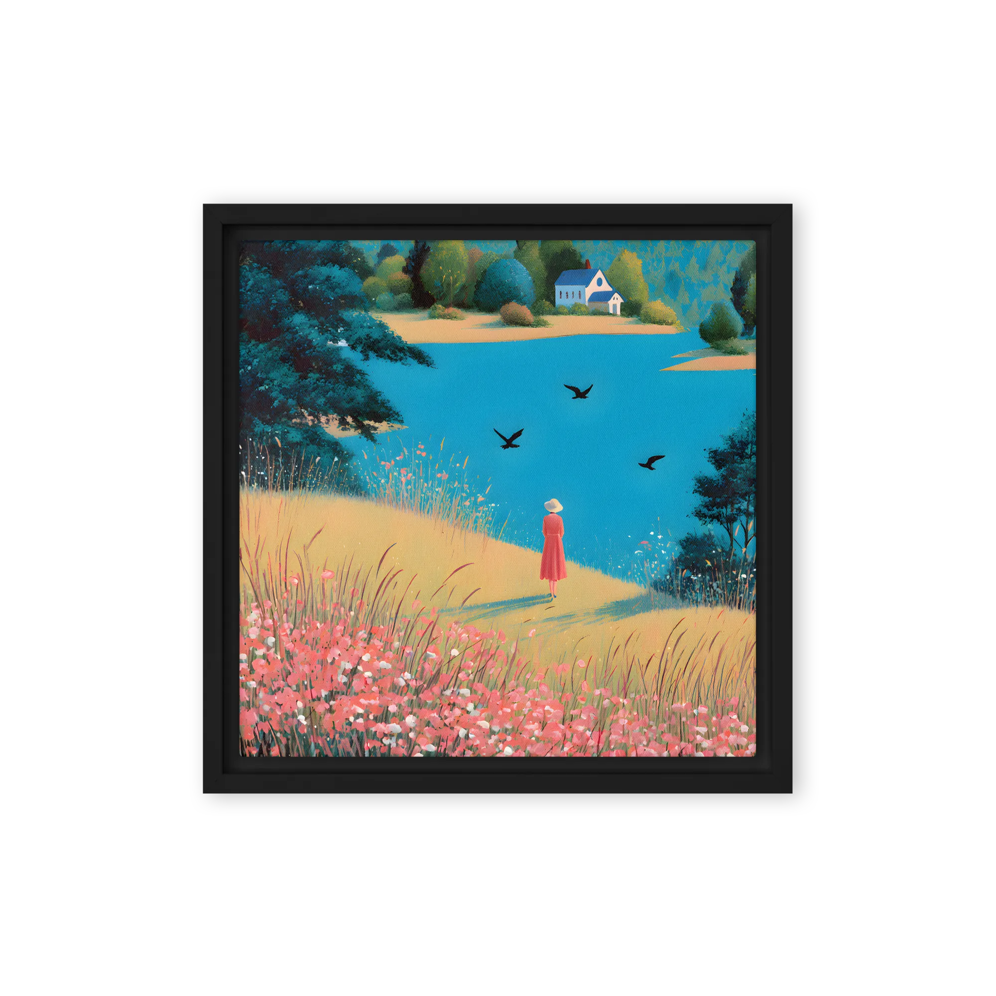 Idyllic Lake Serenity 
 Canvas | 6″x 6″