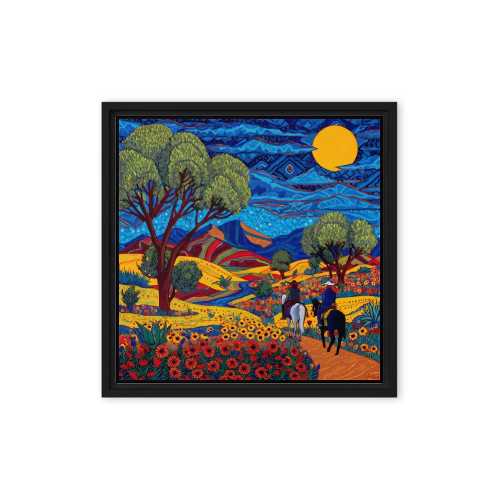 Riders Through a Vibrant Landscape | Art Print