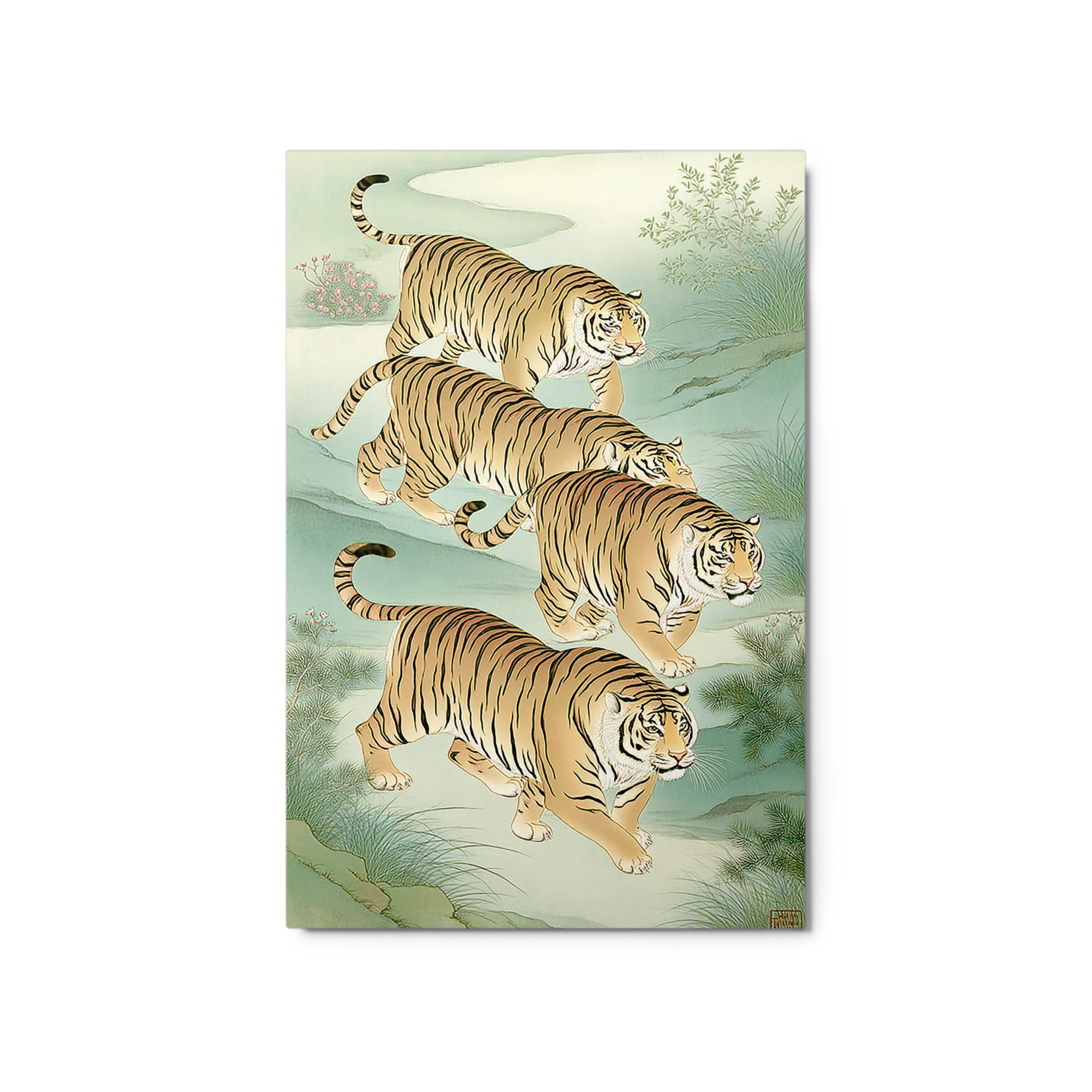 Four Tigers in Bamboo