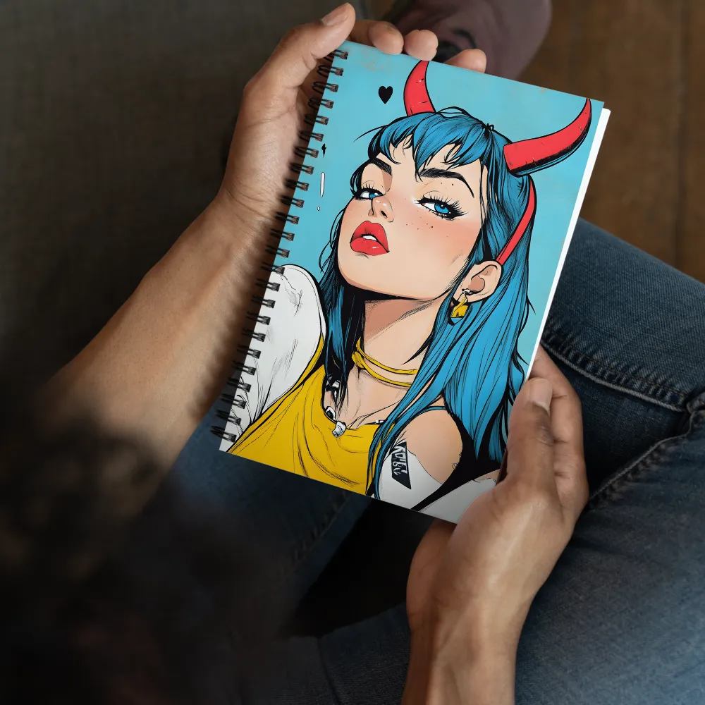 Crimson Horns, Azure Gaze 
 Spiral Notebook | 140 pages