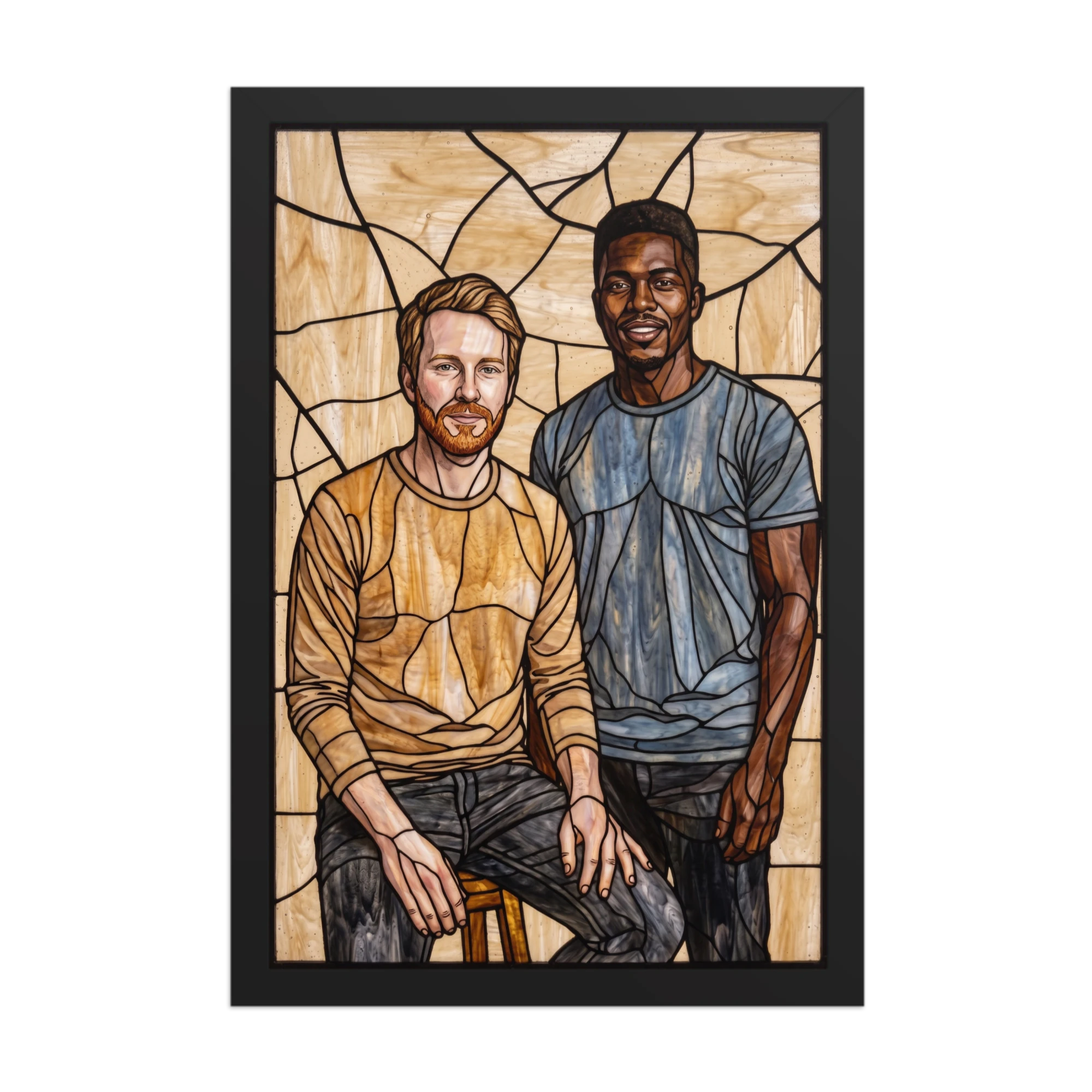 Stained Glass Couple Portrait — example