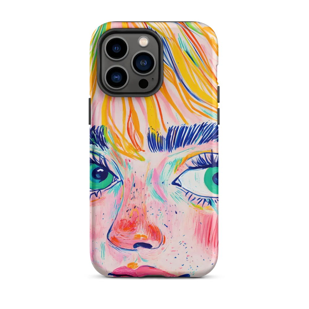 Vibrant Portrait with Green Eyes | Phone Case