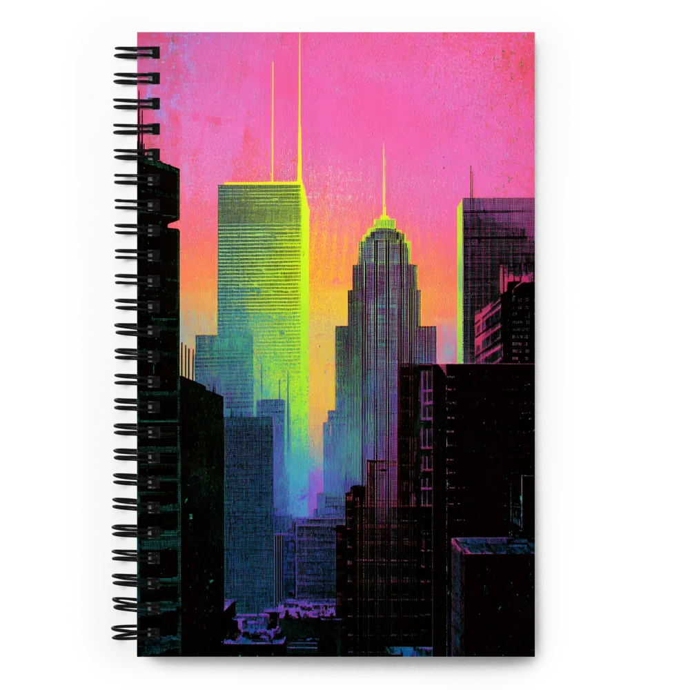 Retro-Futuristic Skyline 
 Spiral Notebook | 140 pages