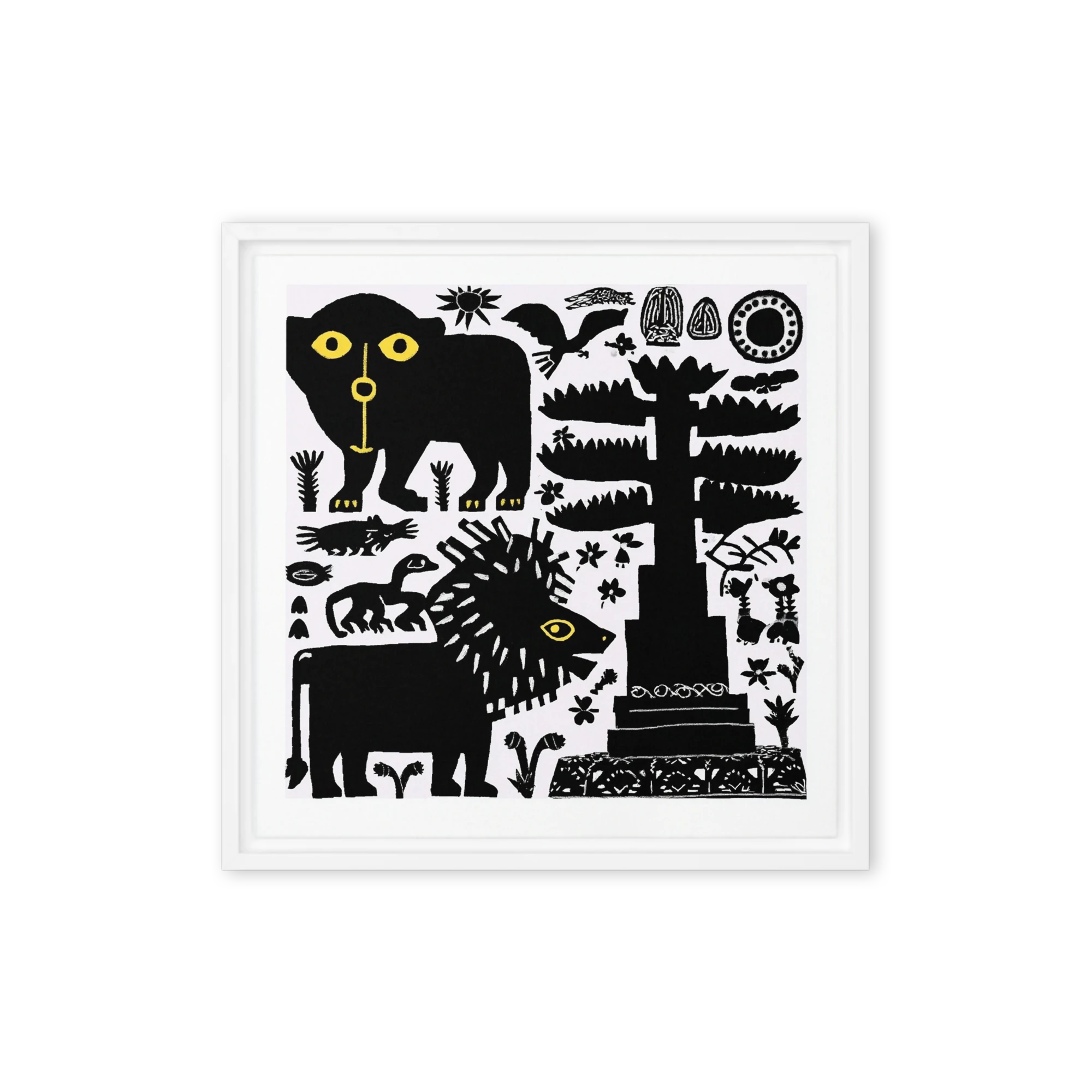 Folk Art Lions | Art Print