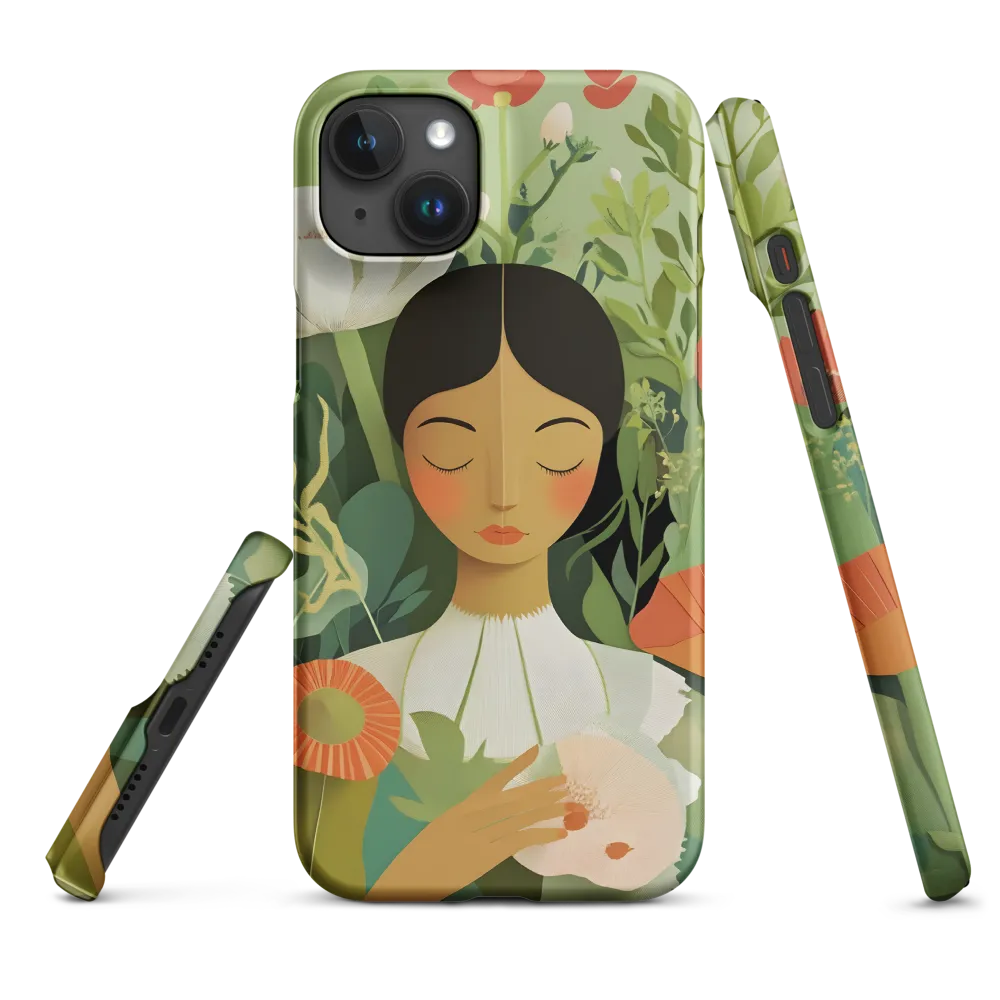 Serene Woman with Flowers | Phone Case