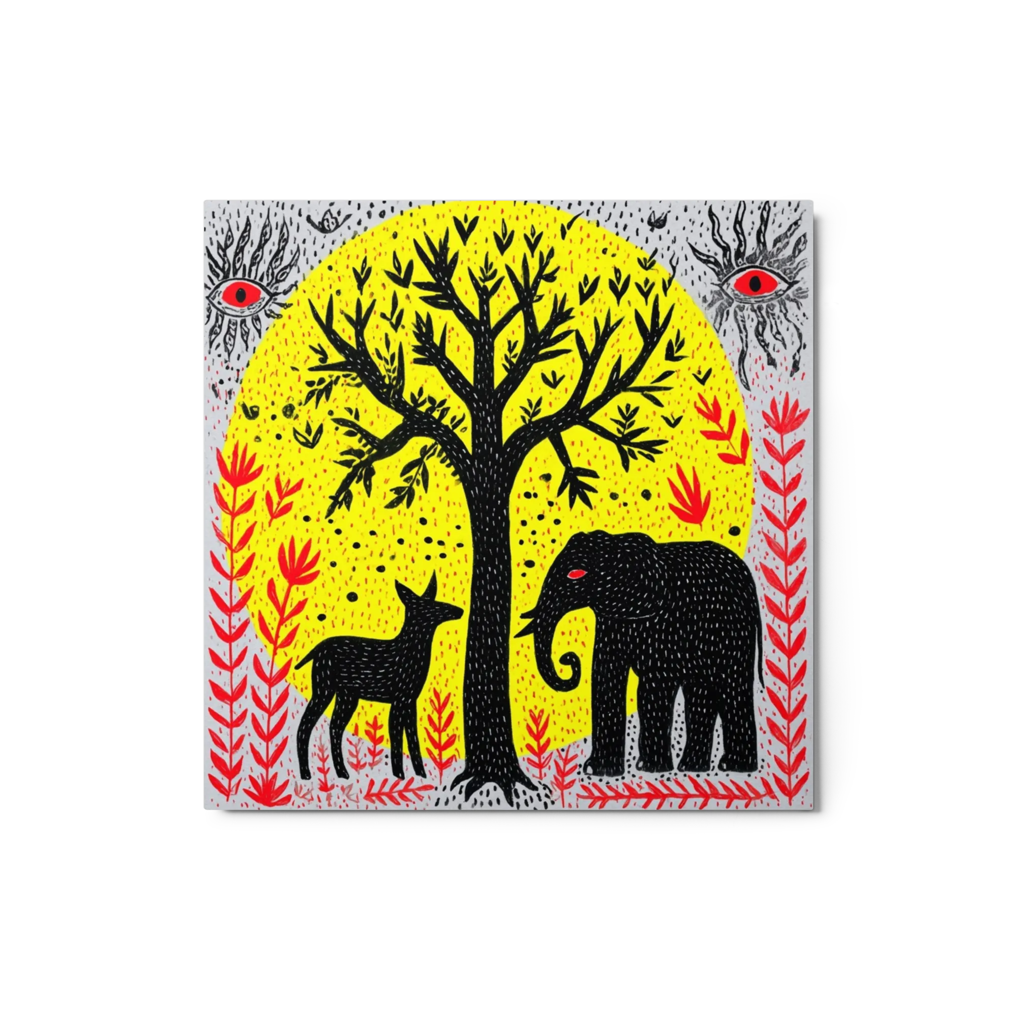 Elephant and Deer under Sun