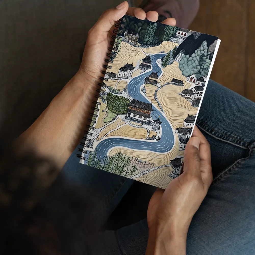 Serene Terraced Village 
 Spiral Notebook | 140 pages