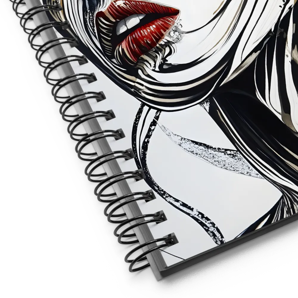 Flowing Lines Portrait 
 Spiral Notebook | 140 pages