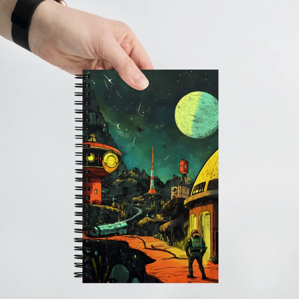 Astronaut's Retro-Futuristic Vista 
 Spiral Notebook | 140 pages