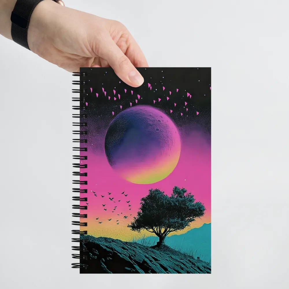 Neon Cosmic Bloom 
 Spiral Notebook | 140 pages
